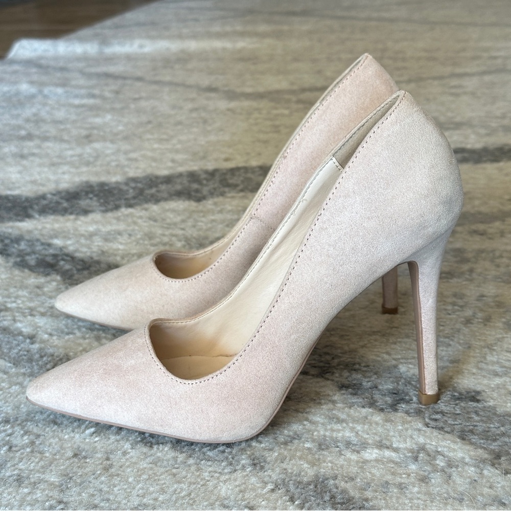 Baby Pink Suede Pumps